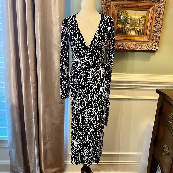 NWT Diane von Furstenberg DVF for Target Black White Sea Spots Wrap Dress XXS - Picture 1 of 2